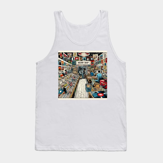 Record shop Tank Top by OldSchoolRetro